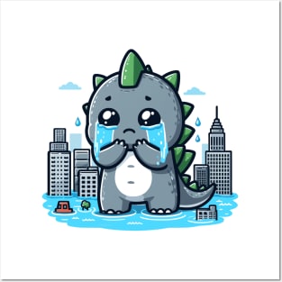 Cute Godzilla Cry Posters and Art